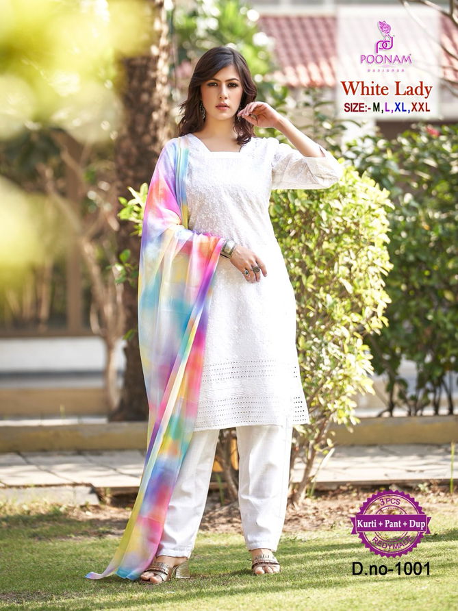 White Lady By Poonam Cotton Readymade Suits Catalog